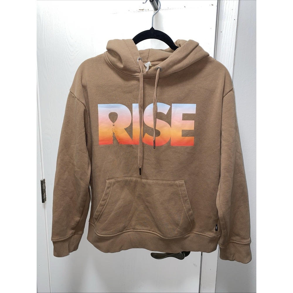 ZYIA Active Rise Graphic Hoodie Medium Brown Pullover Sweatshirt